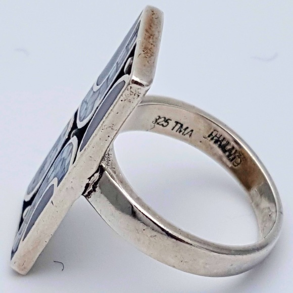 Unique Mother of Pearl Mosaic Ring - Picture 4 of 5